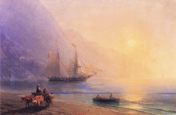 海の風景 Painting - クリミア沖で食料を積み込むイワン・アイヴァゾフスキー 海景
